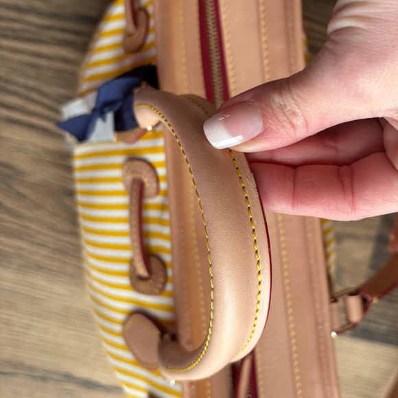 Dooney & Bourke Yellow and Tan Striped Shoulder Bag - Picture 10 of 12